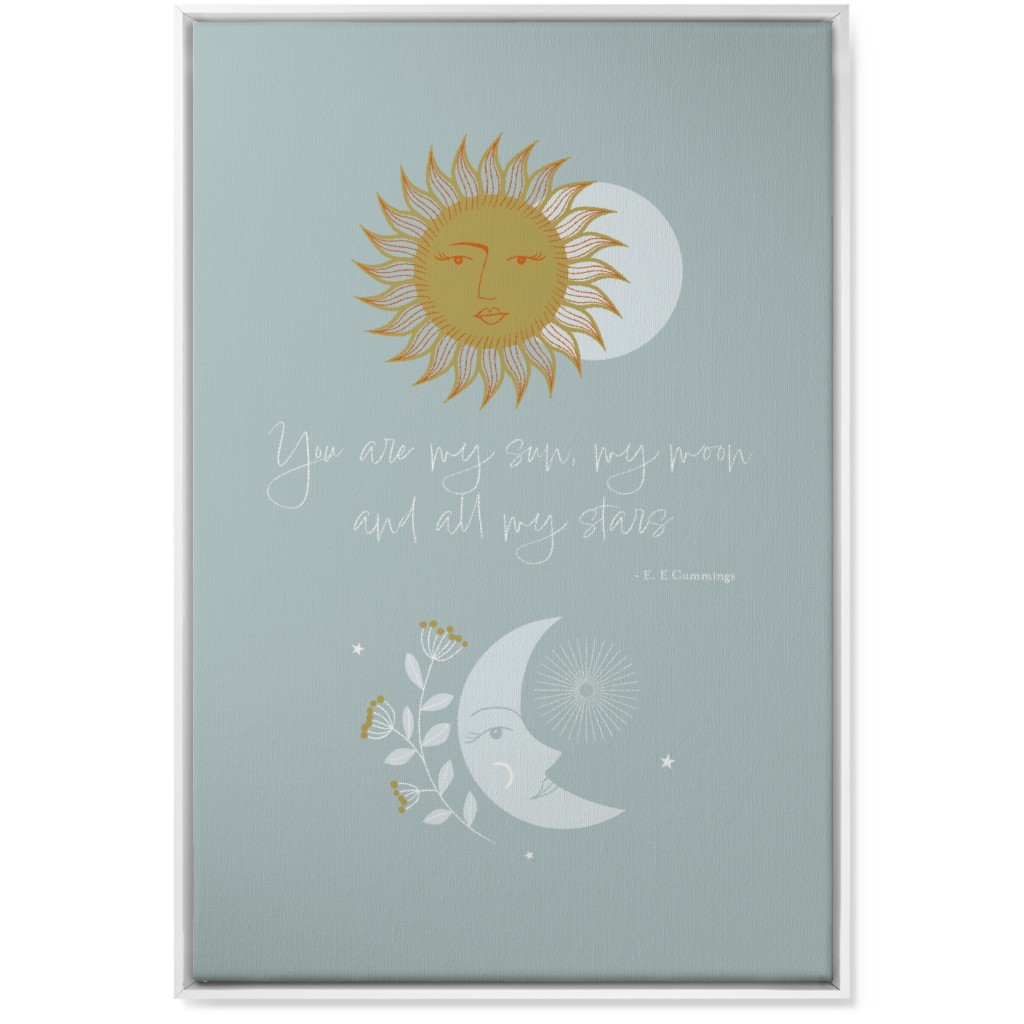 Sun and Moon Wall Art, White, Single piece, Canvas, 24x36, Blue, Oasis