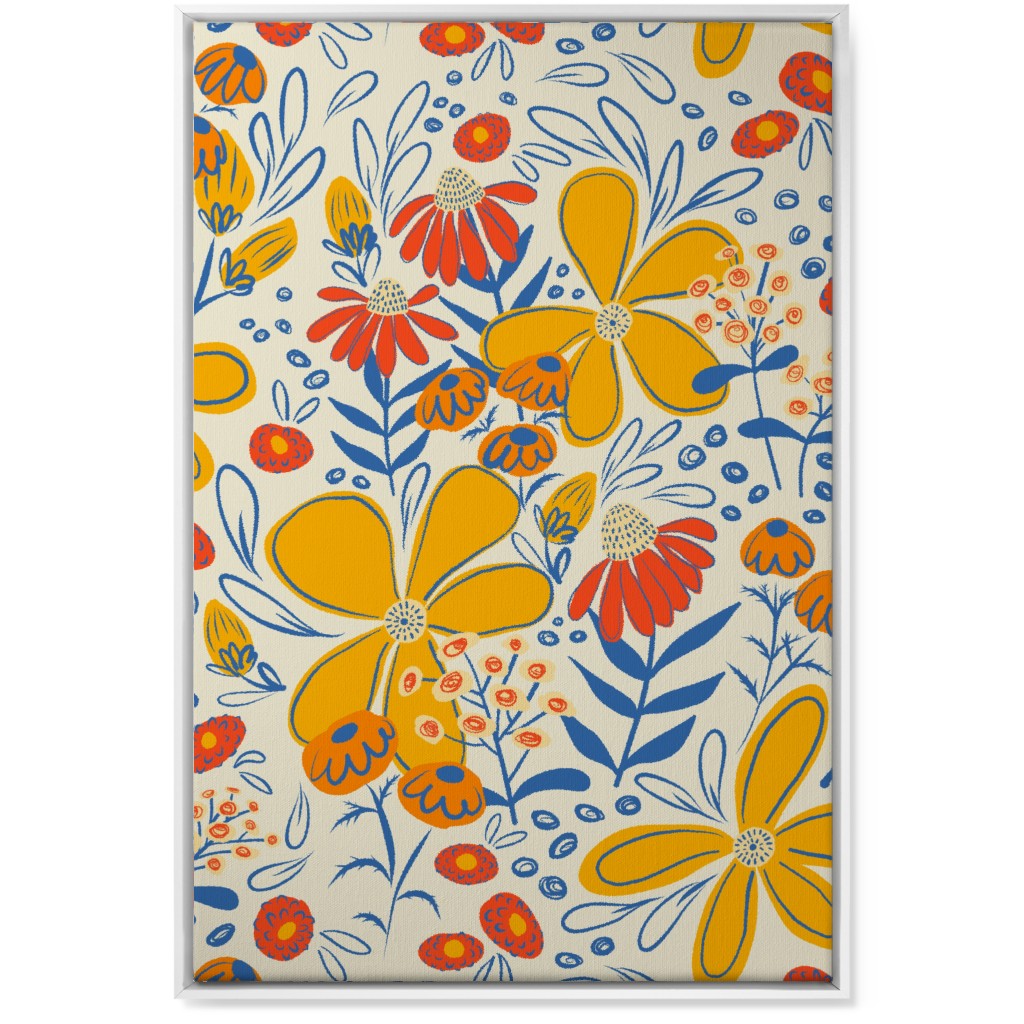 May Flowers - Multi Wall Art, White, Single piece, Canvas, 24x36, Yellow