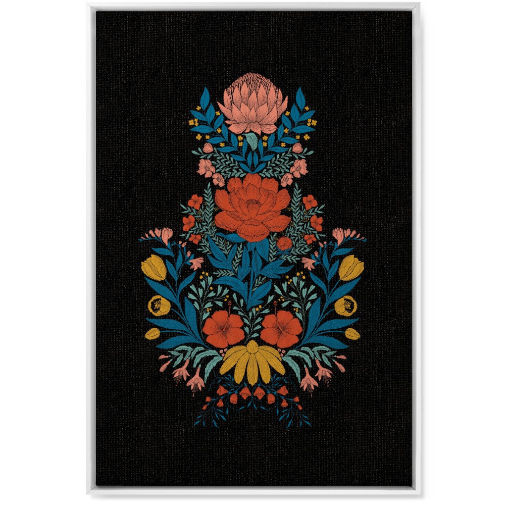 Garden Flower Wall Art, White, Single piece, Canvas, 24x36, Multicolor