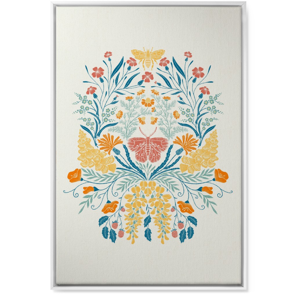 Wildflowers Wall Art, White, Single piece, Canvas, 24x36, Multicolor, White