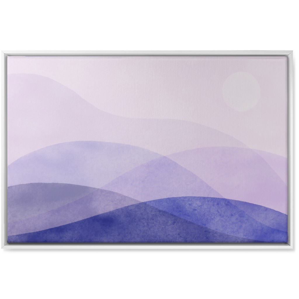 a View of the Mountains - Purple Wall Art, White, Single piece, Canvas, 24x36, Purple