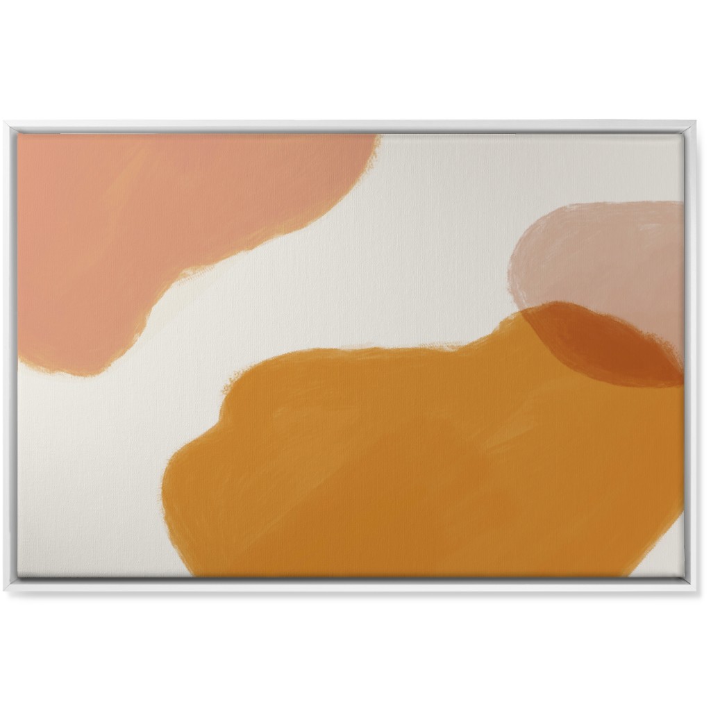 Abstract Shapes - Neutral Wall Art, White, Single piece, Canvas, 24x36, Orange, Orange