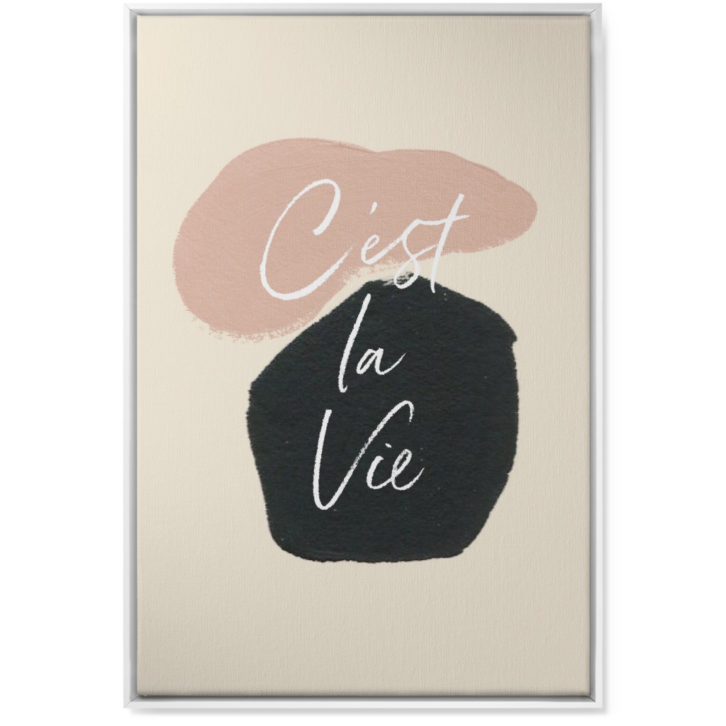 C'est La Vie Wall Art, White, Single piece, Canvas, 24x36, Pink, Bright Pink