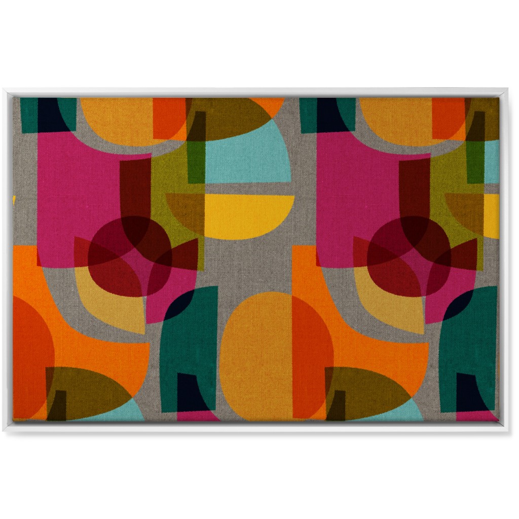 Mid Century Kaleidoscope Wall Art, White, Single piece, Canvas, 24x36, Multicolor