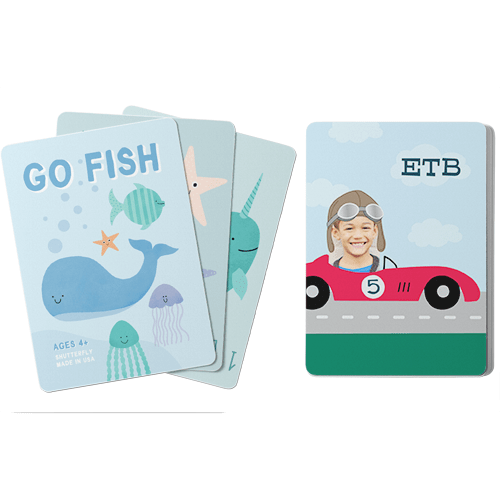 Transportation Race Car Card Game, Go Fish, Blue