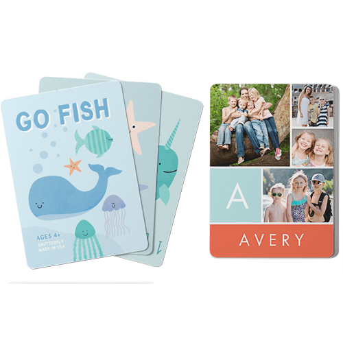 Playful Monogram Card Game, Go Fish, Orange