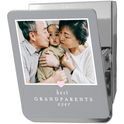 Little Heart Frame Clip Magnet, 2x2.5, Gray, slate