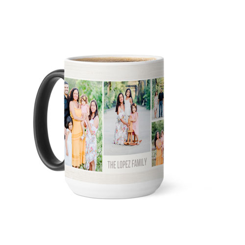 Modern Rustic Collage Color Changing Mug, 15oz, Gray