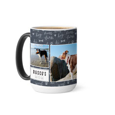 rustic dog words color changing mug