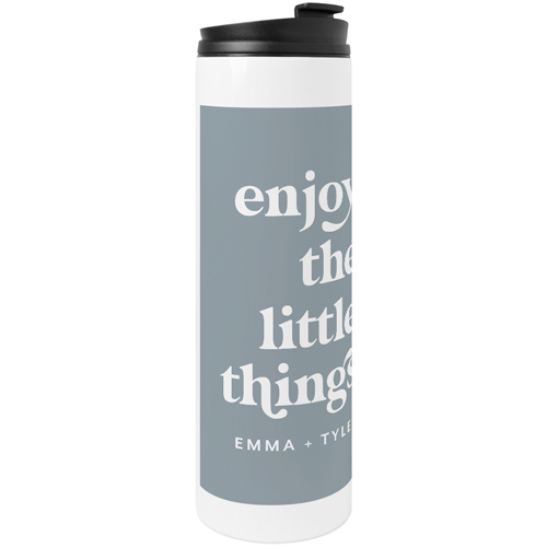 Enjoy The Little Things Filmstrip Stainless Steel Travel Mug, White,  , 20oz, Gray