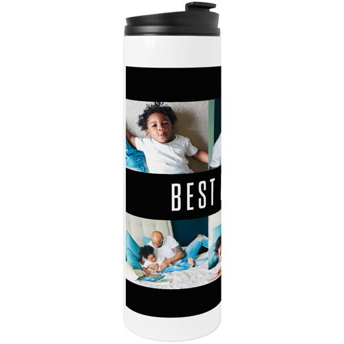 Gallery of Six Banner Stainless Steel Travel Mug, White, , 20oz, Multicolor, multi