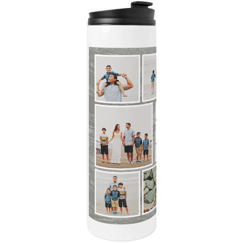 Best Rustic Collage Stainless Steel Travel Mug, White,  , 20oz, Brown