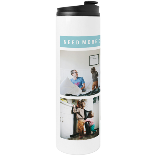 Coffee Needed Stainless Steel Travel Mug, White, , 20oz, Green, mint