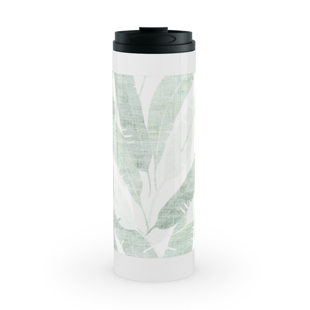 Banana Leaf - Light Stainless Mug, White,  , 16oz, Green