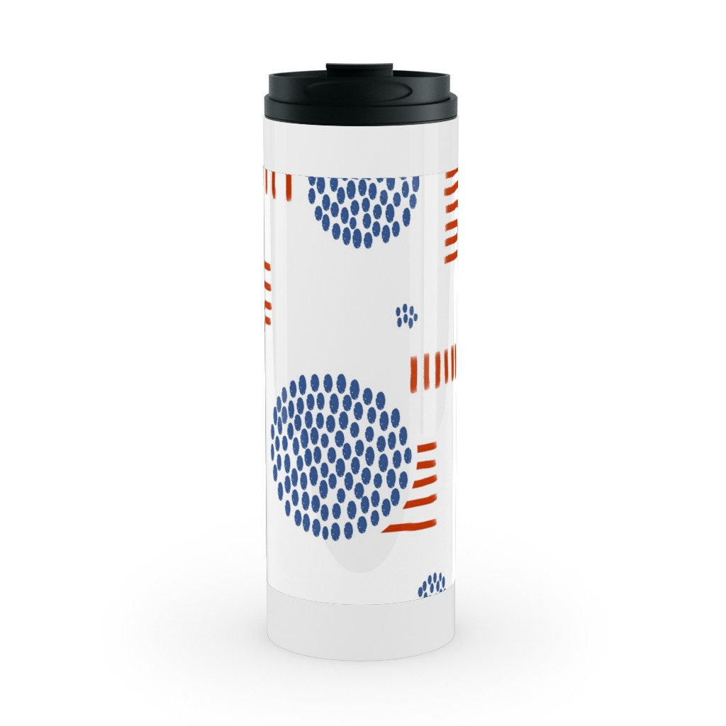 Imperfection in Red, White and Blue Travel Mug with Handle