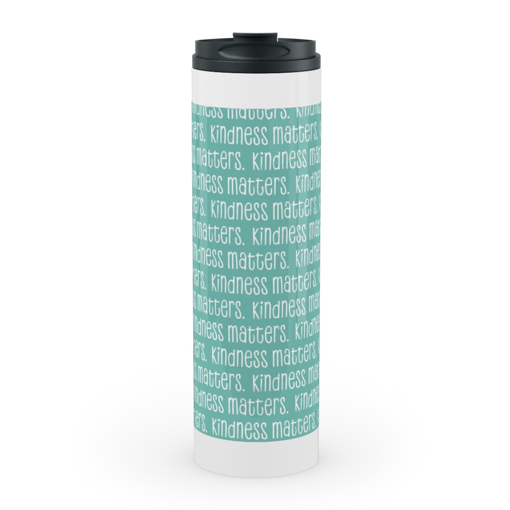 Kindness Matters Stainless Mug, White, , 20oz, Blue, Spring Valley