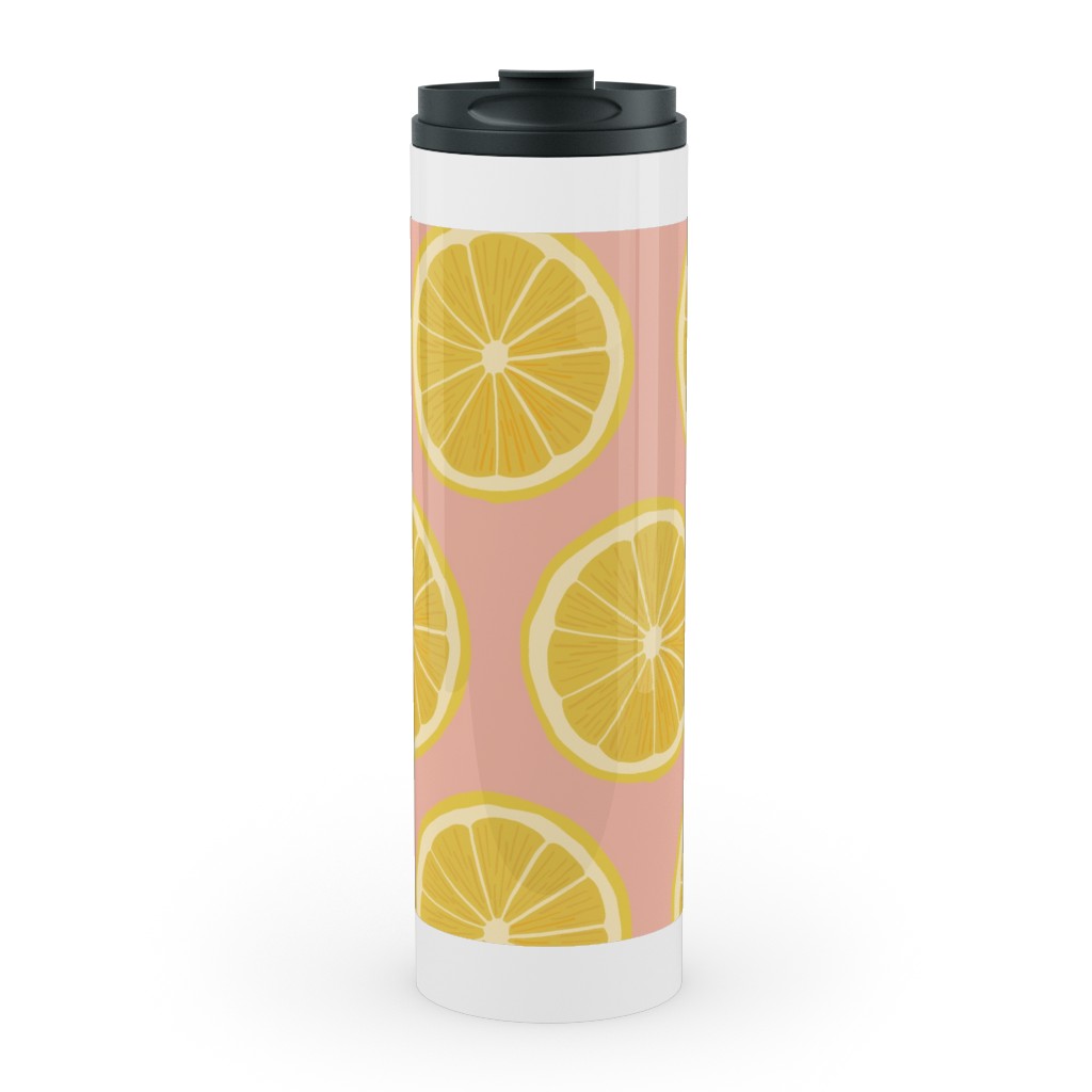 Lemon - Pink Stainless Mug, White,  , 20oz, Pink