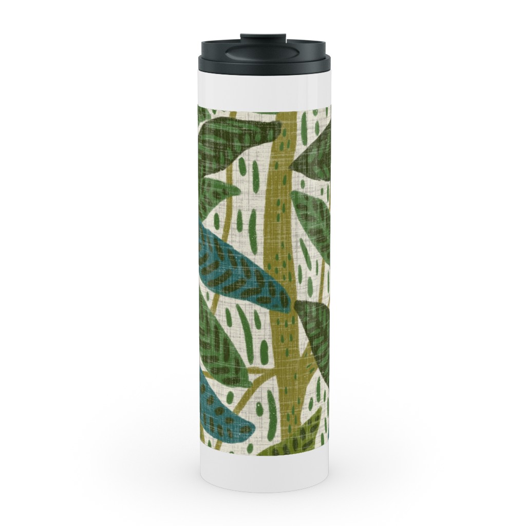Jungle Foliage - Green Stainless Mug, White,  , 20oz, Green