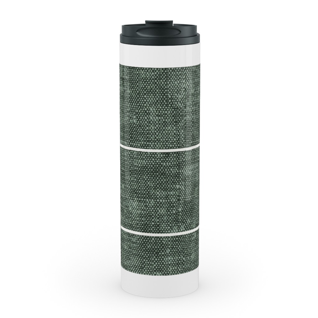 Farmhouse Stripes - Restoration Green Stainless Mug, White, , 20oz, Green, Classic Green