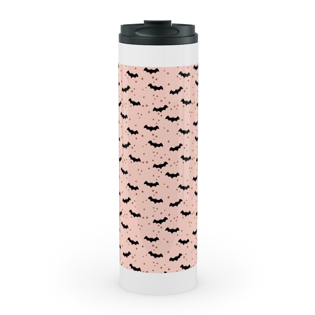 Twinkle Bats - Pink Stainless Mug, White,  , 20oz, Pink