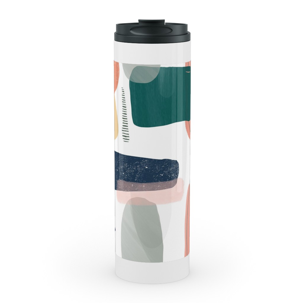 Abstract Minima - Multi Stainless Mug, White,  , 20oz, Multicolor
