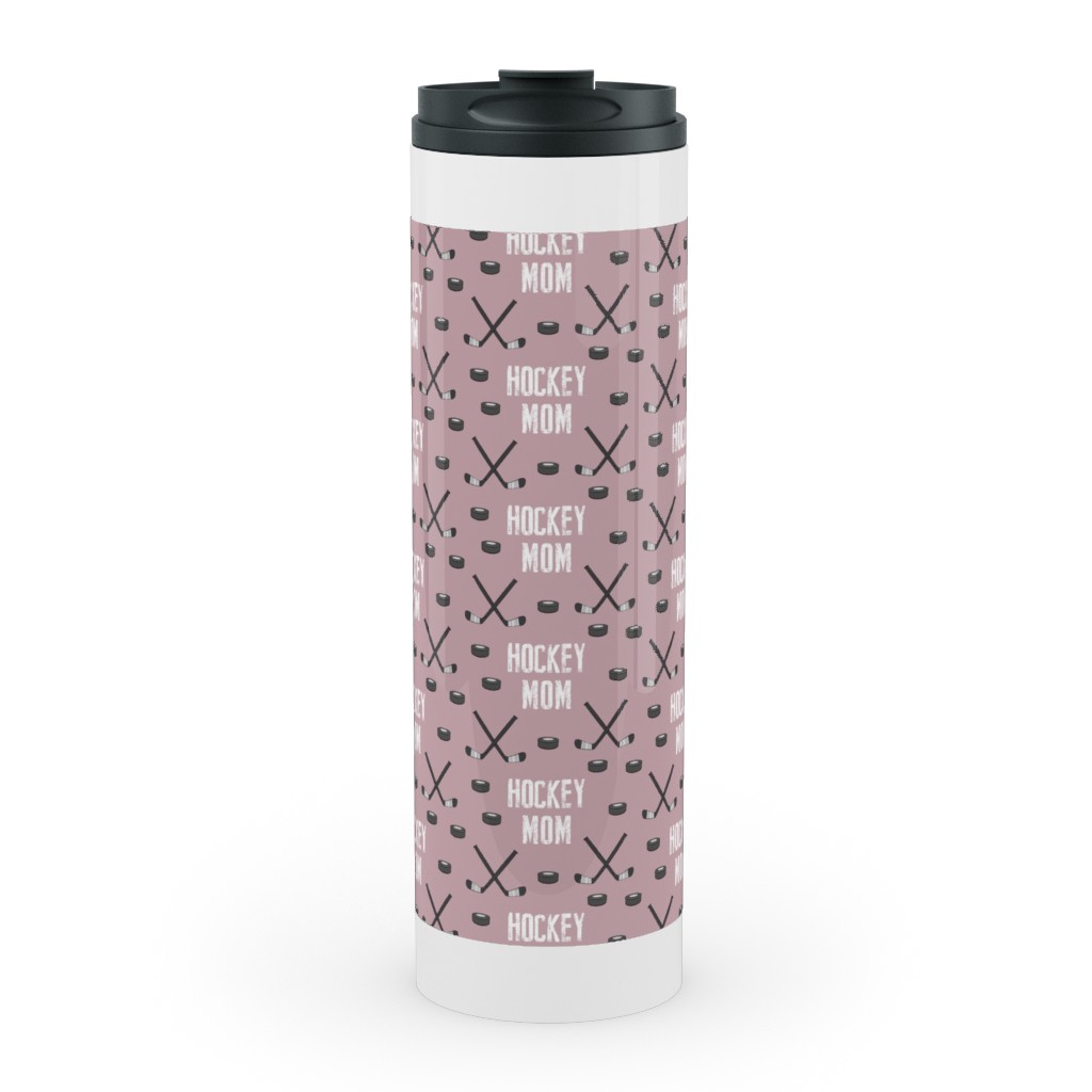 Hockey Mom - Mauve Stainless Mug, White,  , 20oz, Pink