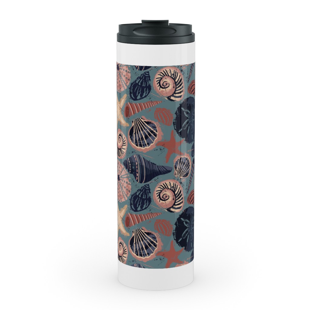 Seashells and Slate - Multi Stainless Mug, White,  , 20oz, Multicolor