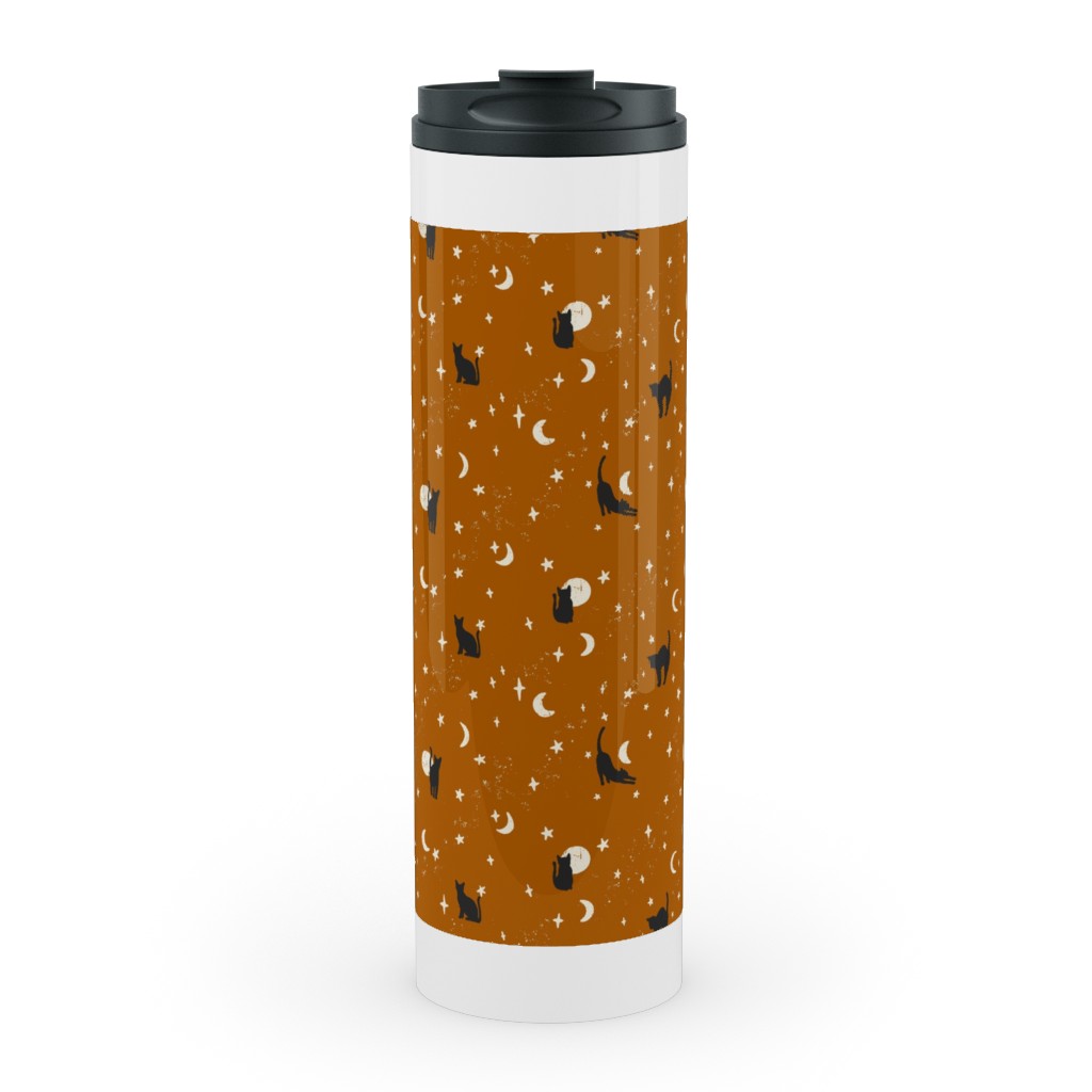 Halloween Black Cats - Orange Stainless Mug, White, , 20oz, Orange, Orange