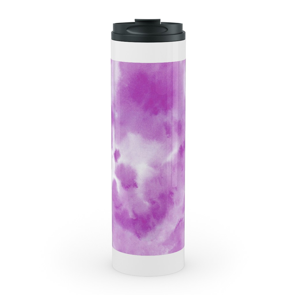 Watercolor Texture - Purple Stainless Mug, White,  , 20oz, Purple