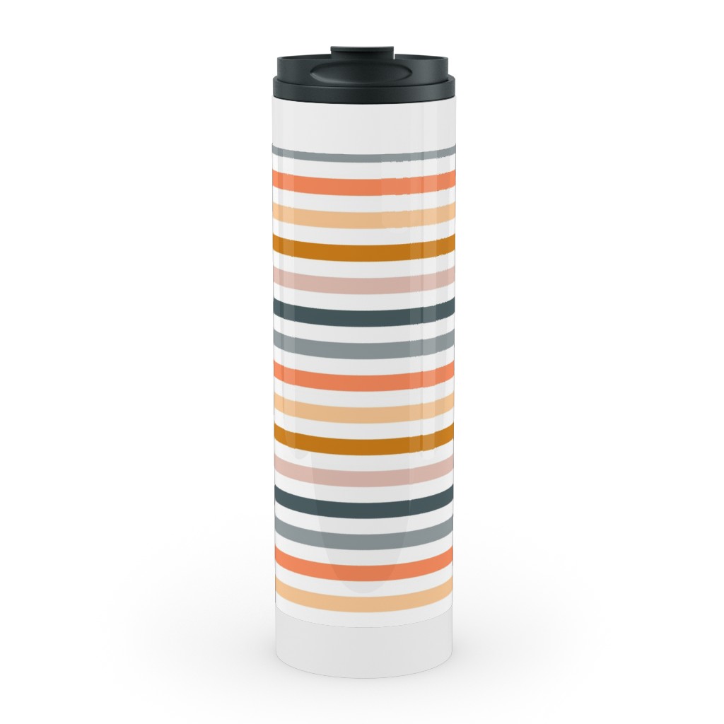 Multicolor Stripes - Warm Stainless Mug, White, , 20oz, Multicolor