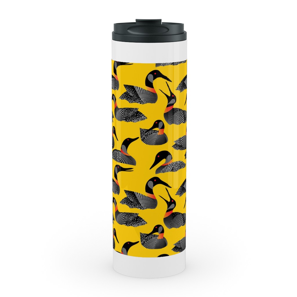 Common Loon of Canada - Yellow Stainless Mug, White, , 20oz, Yellow, Classic Yellow