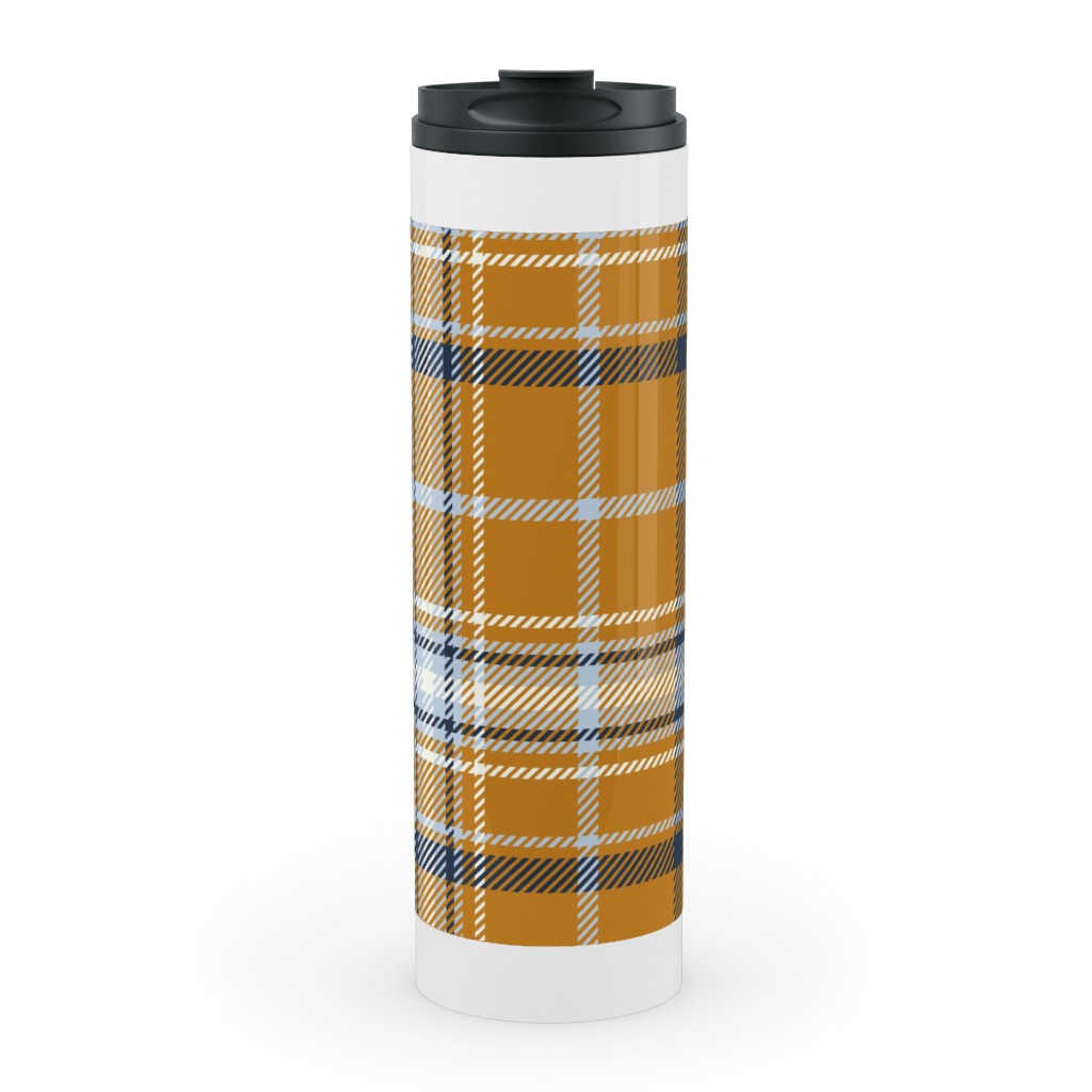 Desert Sun Plaid - Orange Stainless Mug, White, , 20oz, Orange, Orange