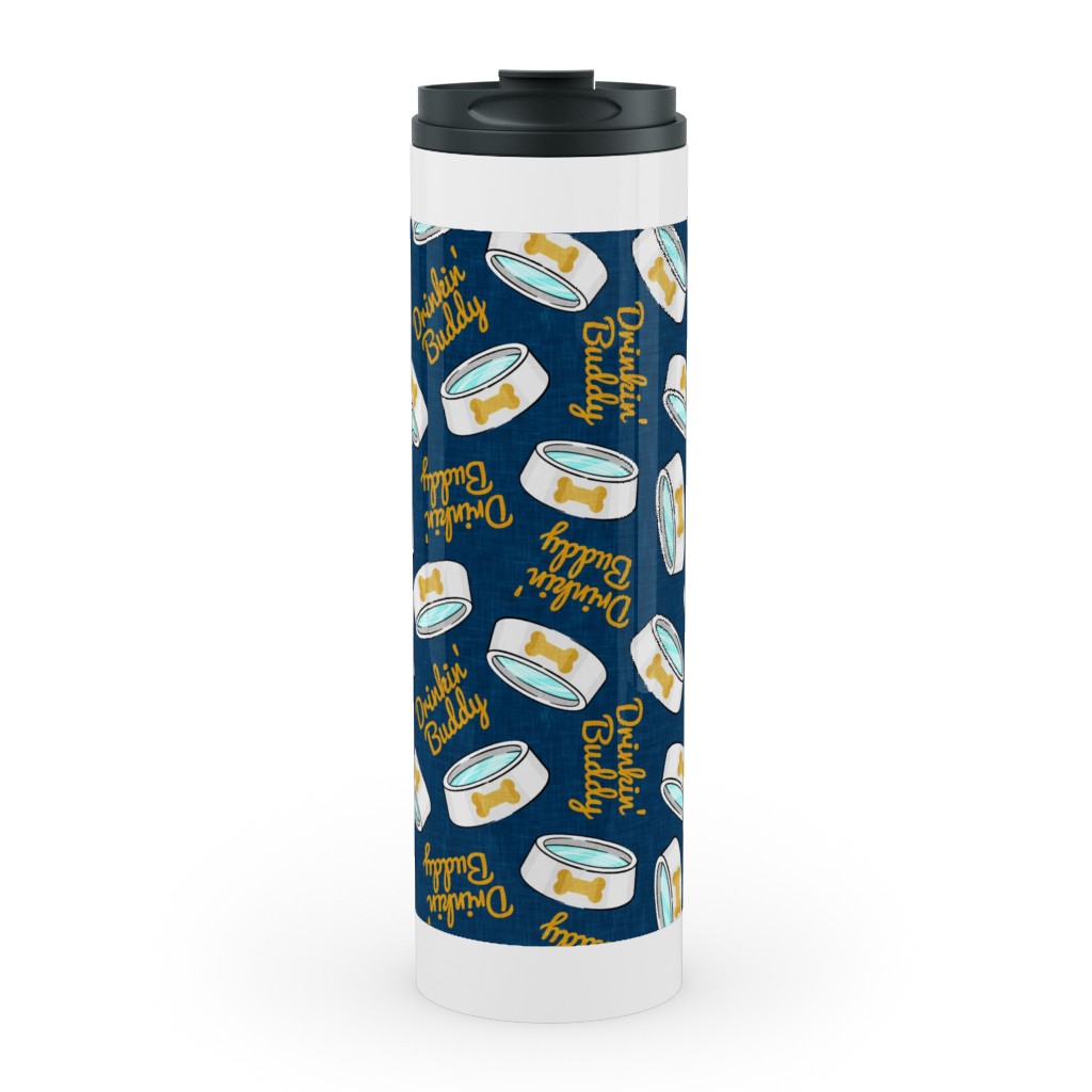 Drinkin' Buddy - Dog - Blue Stainless Mug, White,  , 20oz, Blue