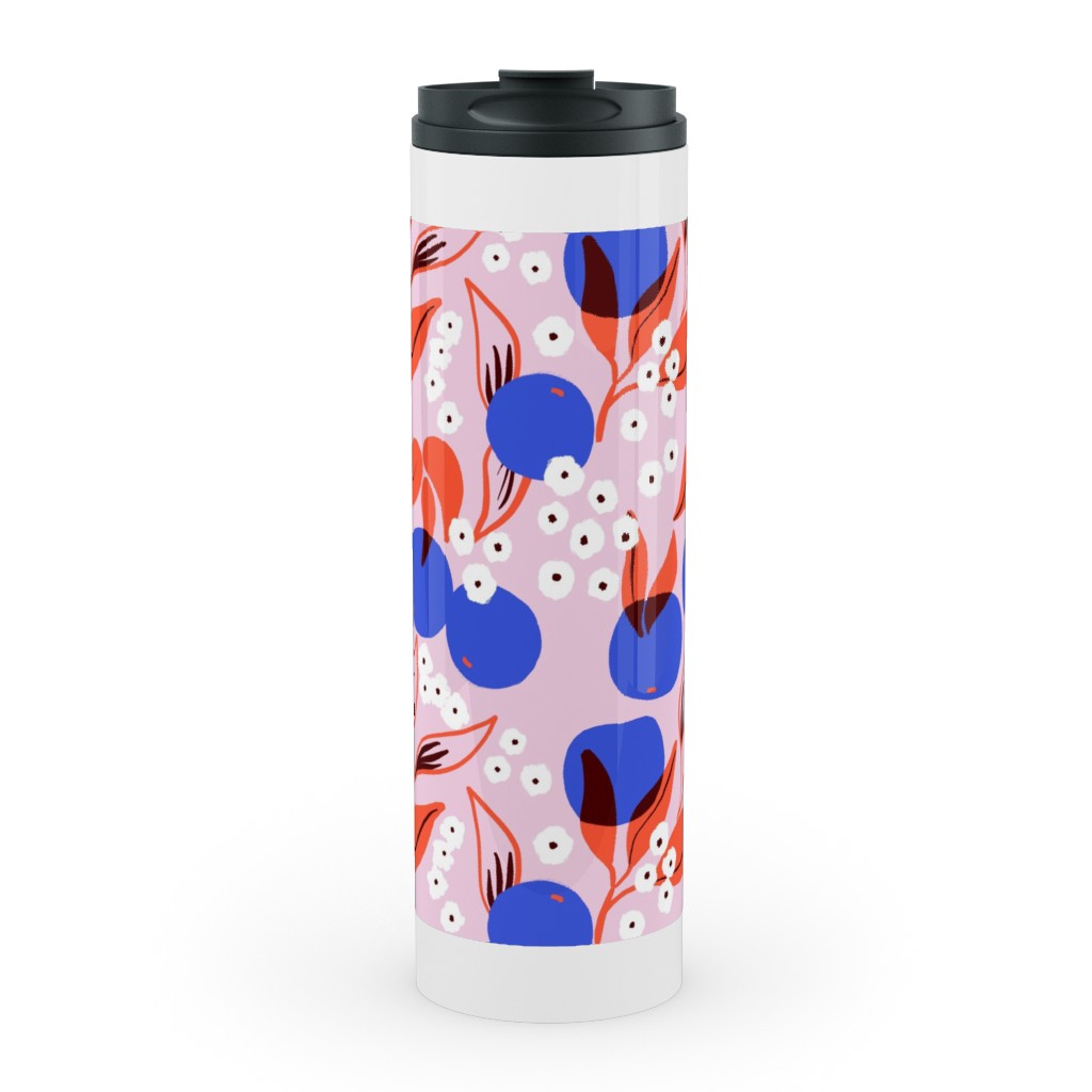 Abstract Fruits and Flowers - Multi Stainless Mug, White, , 20oz, Multicolor
