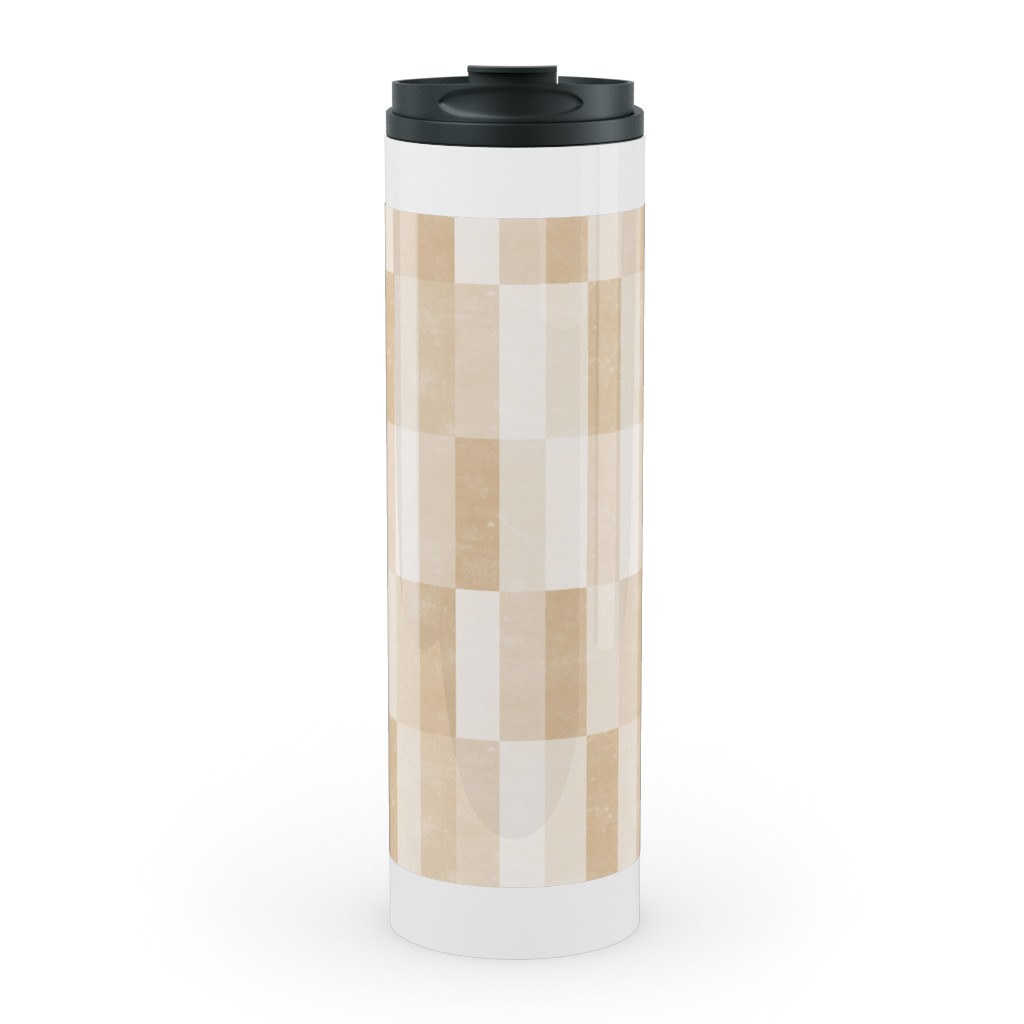 Cosmo Tile - Golden Stainless Mug, White,  , 20oz, Beige