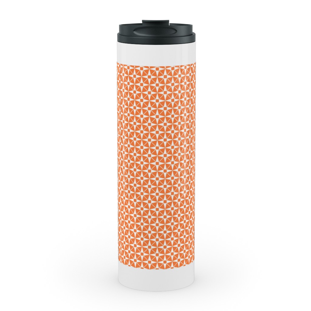 Starburst Geometric - Orange Stainless Mug, White, , 20oz, Orange, Orange
