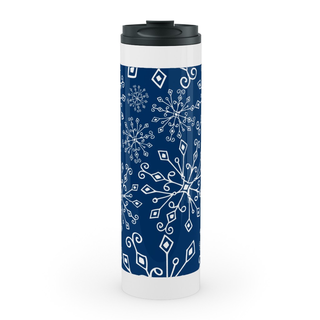 Frost Snowflakes Stainless Mug, White, , 20oz, Blue, Imperial