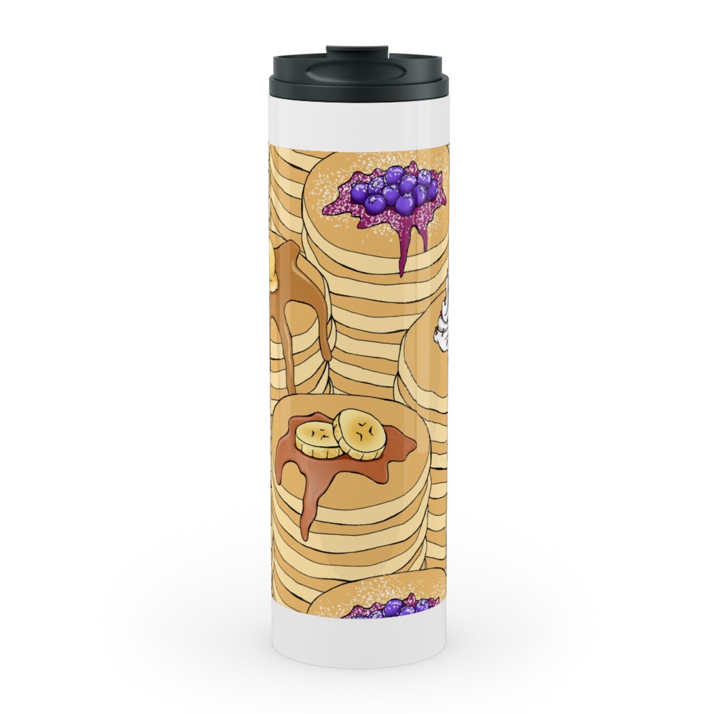 Flapjack Stack Stainless Mug, White,  , 20oz, Beige