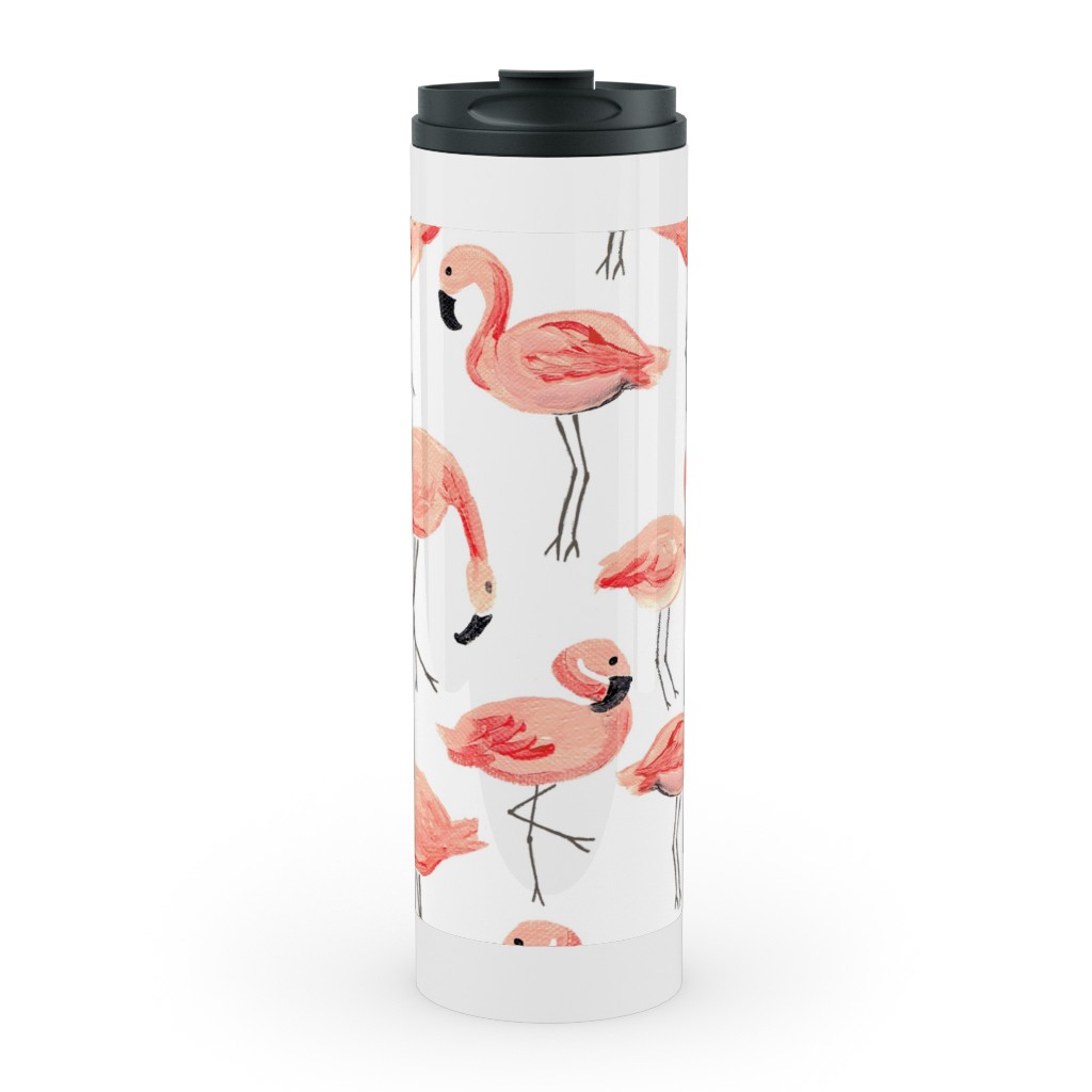 Flamingo Party - Pink Stainless Mug, White,  , 20oz, Pink