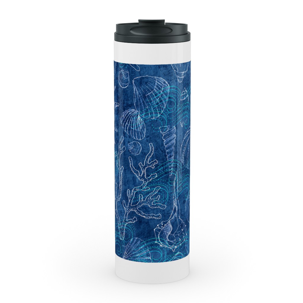 How Blue Is My Ocean Stainless Mug, White, , 20oz, Blue, True Blue