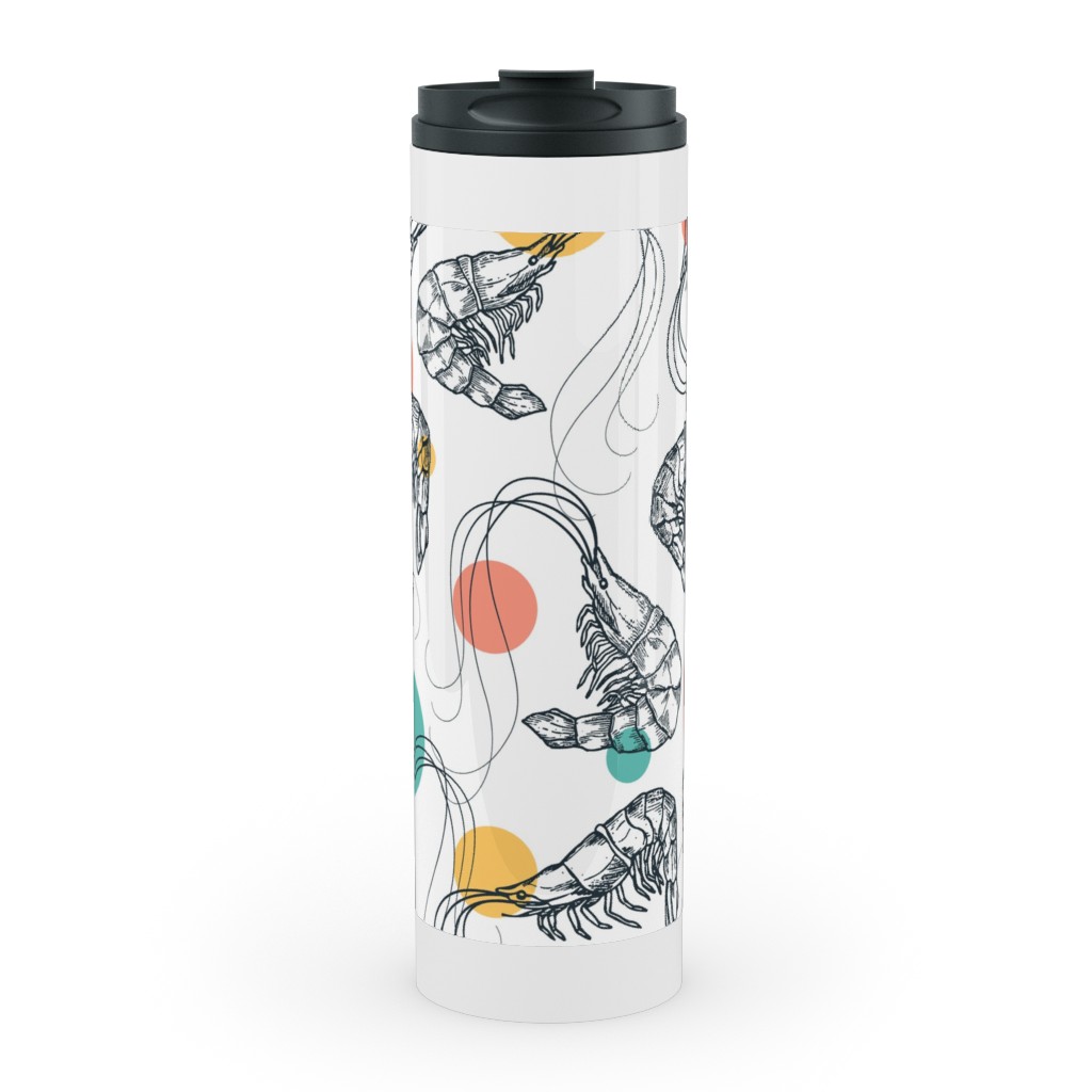 Fun Shrimp - Multi Stainless Mug, White,  , 20oz, Multicolor