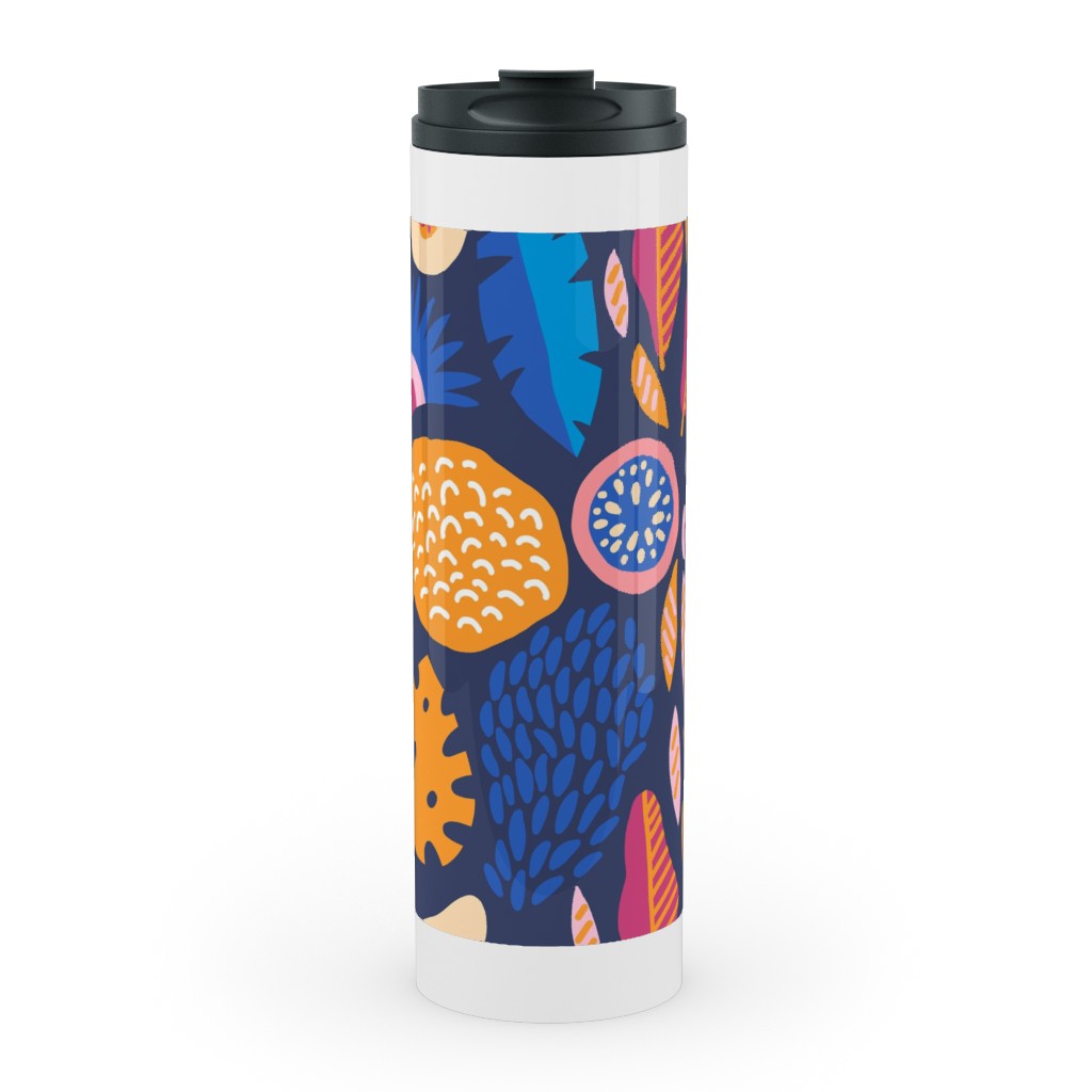 Jungle Pattern - Multi Stainless Mug, White, , 20oz, Multicolor
