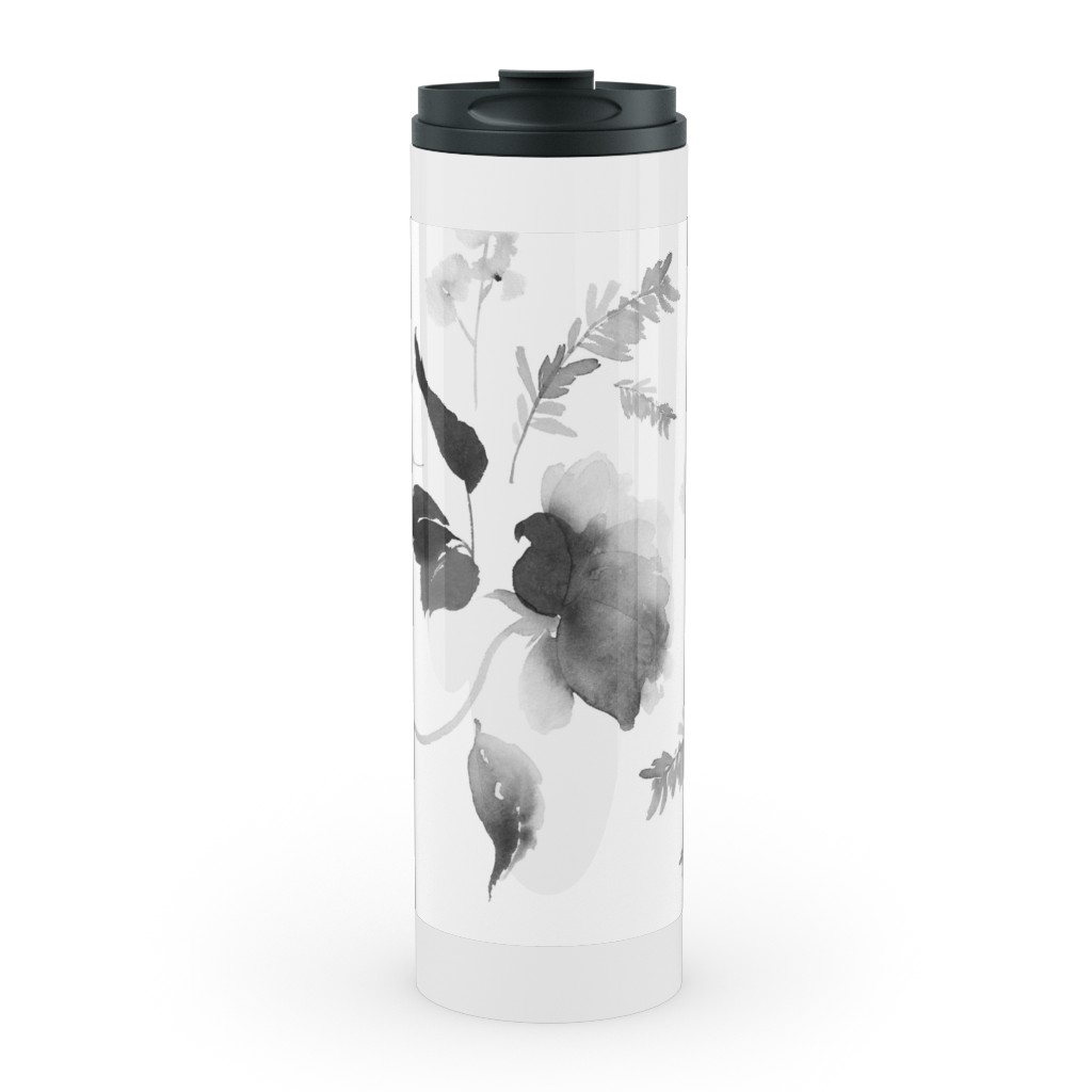 Spring Beginning - Black and White Stainless Mug, White, , 20oz, White, White