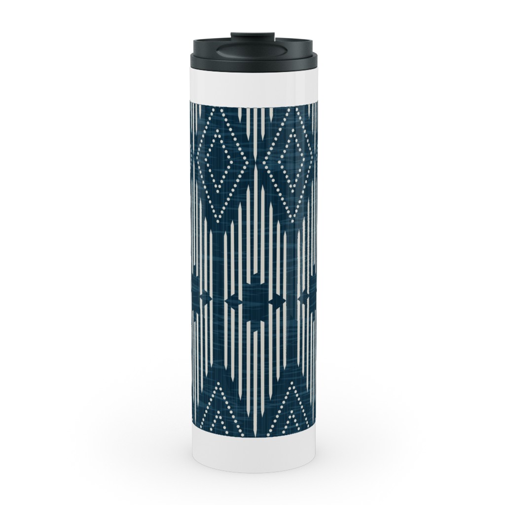 West End Stainless Mug, White,  , 20oz, Blue