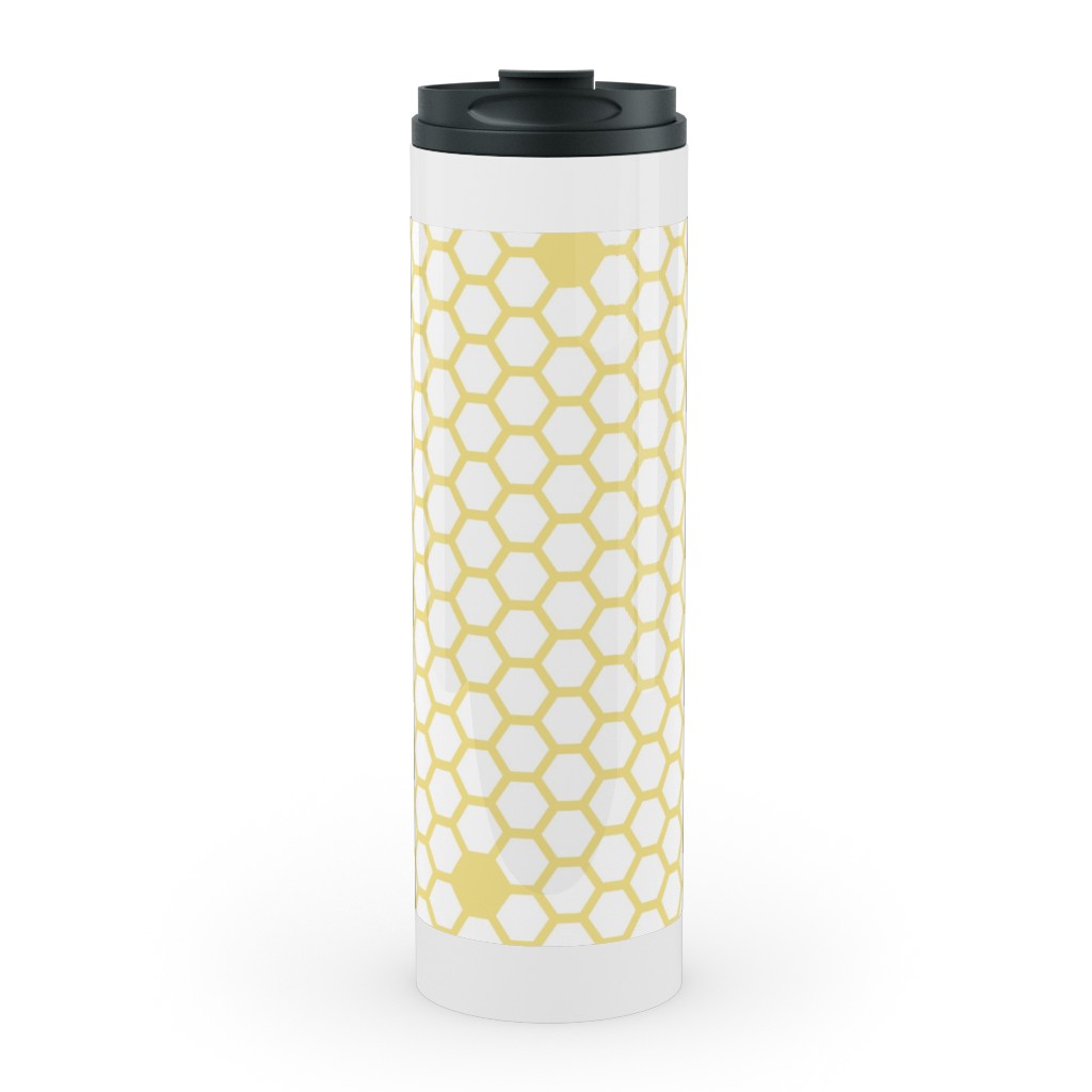 Honeycomb - Sugared Spring - Yellow Stainless Mug, White,  , 20oz, Yellow