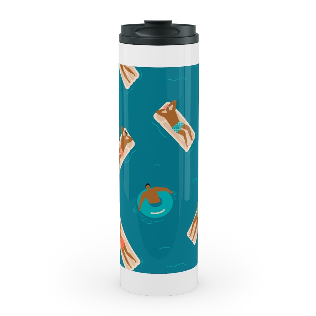 Summertime Stainless Mug, White,  , 20oz, Blue