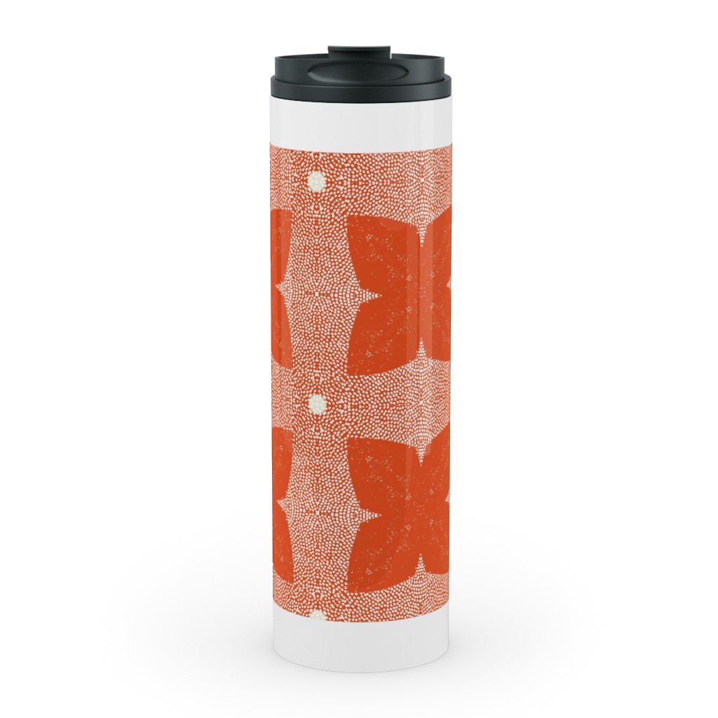 Red Geo Garden - Red Stainless Mug, White, , 20oz, Red, Red