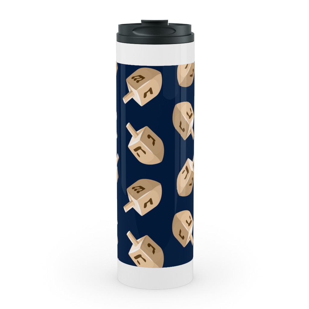 Dreidels Stainless Mug, White, , 20oz, Blue, Park Night