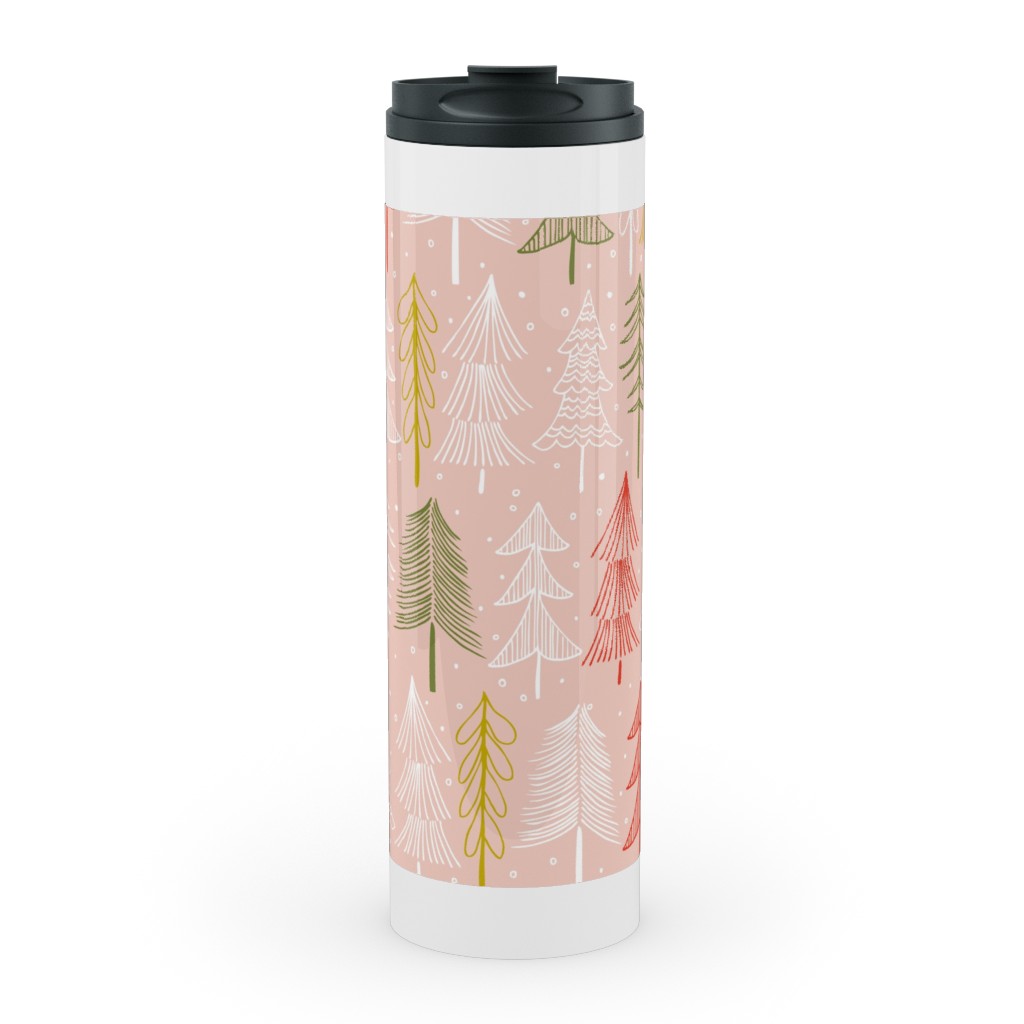 Oh' Christmas Tree Stainless Mug, White, , 20oz, Pink, Sand