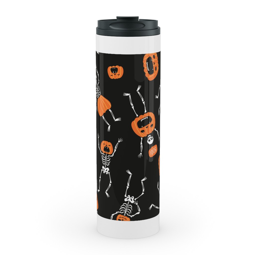 Halloween Party - Black Stainless Mug, White,  , 20oz, Orange